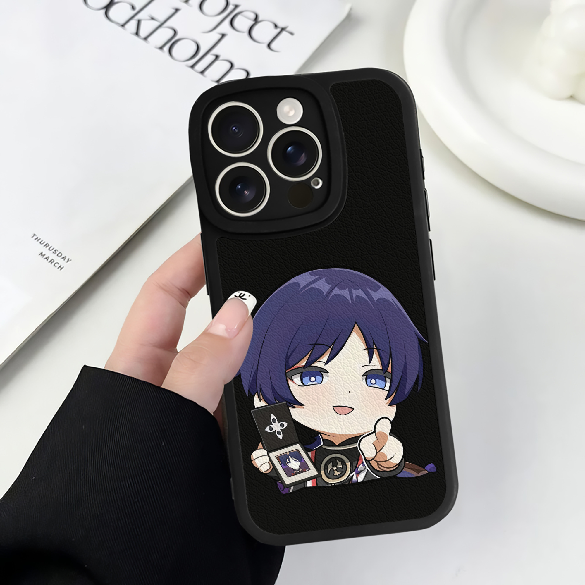 げんし神 さんペい genshin Sanpei 【iPhone 16シリーズ対応】シリコンスマホケース（レザー調） 材質：シリコン